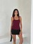 Ottoman Toka Askılı Bluz Bordo S4194 4