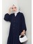 Kadın Düğmeli Lacivert Ayrobin Elbise 4