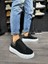 J144 Bağcıklı Ortopedik Taban Erkek Günlük Süet Sneaker Spor Ayakkabı Bt Siyah 1
