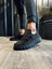 J1025 Bağcıklı Lastikli Ortopedik Taban Erkek Günlük Triko Sneaker Spor Ayakkabı St Siyah 1