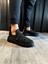 J1025 Bağcıklı Lastikli Ortopedik Taban Erkek Günlük Triko Sneaker Spor Ayakkabı St Siyah 3