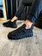 J1025 Bağcıklı Lastikli Ortopedik Taban Erkek Günlük Triko Sneaker Spor Ayakkabı St Siyah 4