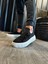 J1025 Bağcıklı Lastikli Ortopedik Taban Erkek Günlük Triko Sneaker Spor Ayakkabı Bt Siyah 2