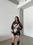 3 Iplik Şardonlu Oversize Compact Out Of Baskılı Sweat Kahve 1