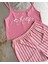 Likralı Pembe Çizgili Pijama Takımı L-Xl 1
