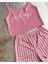 Likralı Pembe Çizgili Pijama Takımı L-Xl 3