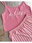 Likralı Pembe Çizgili Pijama Takımı L-Xl 4