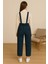 Kadın Asklı Beli Lastilki Denim Salopet Kot Tulum 2