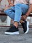 J501 Bağcıklı Ortopedik Taban Erkek Sneaker Günlük Ayakkabı Bt Siyah 2