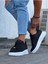 J501 Bağcıklı Ortopedik Taban Erkek Sneaker Günlük Ayakkabı Bt Siyah 3