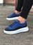 J507 Bağcıklı Ortopedik Taban Erkek Sneaker Günlük Ayakkabı Bt Mavi/siyah 2