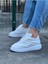 J094 Bağcıklı Ortopedik Taban Erkek Sneaker Günlük Rugan Ayakkabı Bt Beyaz 1
