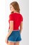 Kadın U Yaka Romantic Nakışlı T-Shirt Kırmızı - 925054 8