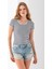 Kadın Bisiklet Yaka Çizgili Basic Body Lacivert - 25509 1