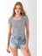 Kadın Bisiklet Yaka Çizgili Basic Body Lacivert - 25509 6