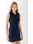 Kadın Polo Yaka Düğme Detaylı Kolsuz Elbise Lacivert - 925076 6