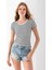 Kadın Bisiklet Yaka Çizgili Basic Body Siyah - 25509 1