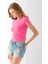 Kadın Bisiklet Yaka Pamuklu Basic Body Pembe - 25873 3