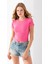 Kadın Bisiklet Yaka Pamuklu Basic Body Pembe - 25873 4