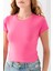 Kadın Bisiklet Yaka Pamuklu Basic Body Pembe - 25873 7