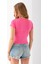 Kadın Bisiklet Yaka Pamuklu Basic Body Pembe - 25873 8