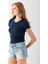 Kadın Bisiklet Yaka Pamuklu Basic Body Lacivert - 25873 4