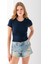 Kadın Bisiklet Yaka Pamuklu Basic Body Lacivert - 25873 5