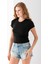 Kadın Bisiklet Yaka Pamuklu Basic Body Siyah - 25873 3