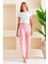 Kadın Beli Lastikli Çiçek Desenli Pijama Altı Pembe - 2059 1