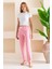 Kadın Beli Lastikli Çiçek Desenli Pijama Altı Pembe - 2059 2