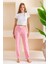 Kadın Beli Lastikli Çiçek Desenli Pijama Altı Pembe - 2059 6