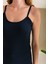 Kadın Ip Askılı Şortlu Pamuk Karışımlı Kaşkorse Pijama Takımı Lacivert - 6015 7