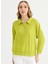 Polo Yaka Düz Yeşil Kadın Bluz 25YSL8120 2