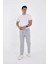 Unisex Üç Iplik Basic Eşofman Özel Tasarım Pantolon - Gri 1