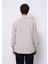 Regular Fit Shirt Neck Çizgili Erkek Bej Uzun Kol Gömlek 2