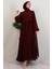 Ümra Şifon Elbise Bordo 1