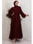 Ümra Şifon Elbise Bordo 2