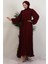 Ümra Şifon Elbise Bordo 4