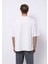 Oversize Fit Yuvarlak Yaka Düz Erkek Beyaz Kısa Kol Tişört 2
