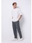 Oversize Fit Yuvarlak Yaka Düz Erkek Beyaz Kısa Kol Tişört 3