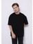 Oversize Fit Yuvarlak Yaka Düz Erkek Siyah Kısa Kol Tişört 1
