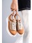 J005 Bağcıklı Ortopedik Taban Süet Günlük Erkek Spor Sneaker Ayakkabı Bt Vizon/taba 3