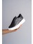 J005 Bağcıklı Ortopedik Taban Günlük Erkek Spor Sneaker Ayakkabı Bt Siyah 3