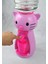 Pembe Pembe Kedi Figürlü 1,9 Litre Büyük Boy Bardaklı Sızdırmaz Çocuklar Için Su Sebili 50 cm 3