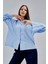 Bebe Mavisi Oversize Poplin Gömlek 2