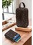 Erkek Deri Mekanizmalı Cüzdan ve Portföy Clutch Traş Kozmetik Bakım ve Günlük El Çantası (14X24CM) NEW171 - Kahve - Taba 1