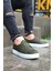 J077 Bağcıklı Ortopedik Taban Erkek Günlük Sneaker Spor Ayakkabı Bt Haki 1