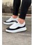 J507 Bağcıklı Ortopedik Taban Erkek Sneaker Günlük Ayakkabı Bt Beyaz/siyah 2