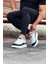 J507 Bağcıklı Ortopedik Taban Erkek Sneaker Günlük Ayakkabı Bt Beyaz/siyah 3
