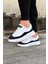 J507 Bağcıklı Ortopedik Taban Erkek Sneaker Günlük Ayakkabı Bt Beyaz/siyah 4